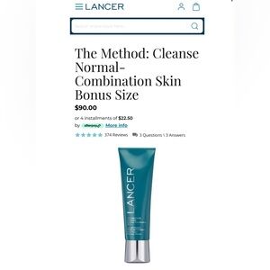 Lancer new The Method: Cleanse Normal-Combination Skin Bonus Size